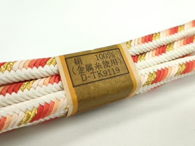 平和屋着物●極上　有職組紐道明　帯締め　奈良組　金糸　宮内庁御用　国立博物館御用　東京芸術大学御用 　逸品　AABC4237ay 平和屋着物○極上 有職組紐道明 帯締め 奈良組 金糸 宮内庁御用 国立