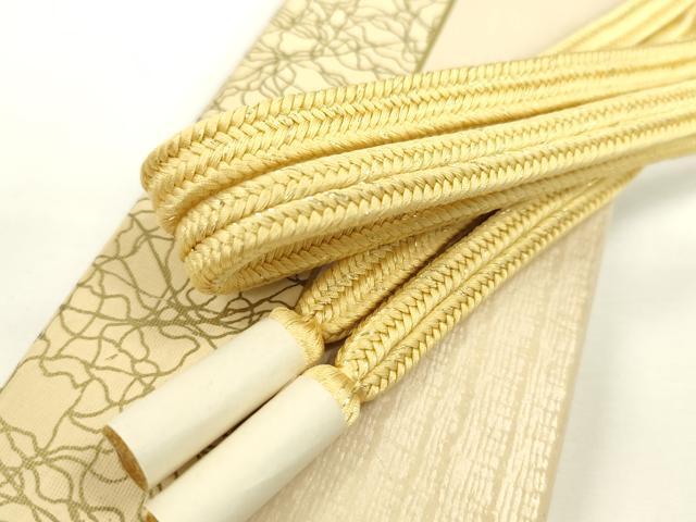 平和屋本店■極上　有職組紐道明　帯締め　冠組　卵色　金糸　宮内庁御用　国立博物館御用　東京芸術大学御用　逸品　未使用　CXAA0542s5
