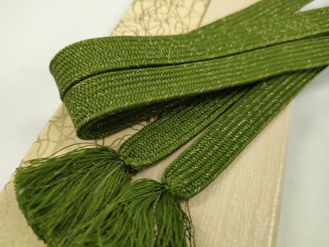 平和屋本店■極上　有職組紐道明　帯締め　高麗組　苔色　金糸　宮内庁御用　国立博物館御用　東京芸術大学御用　逸品　CXAA0611s5