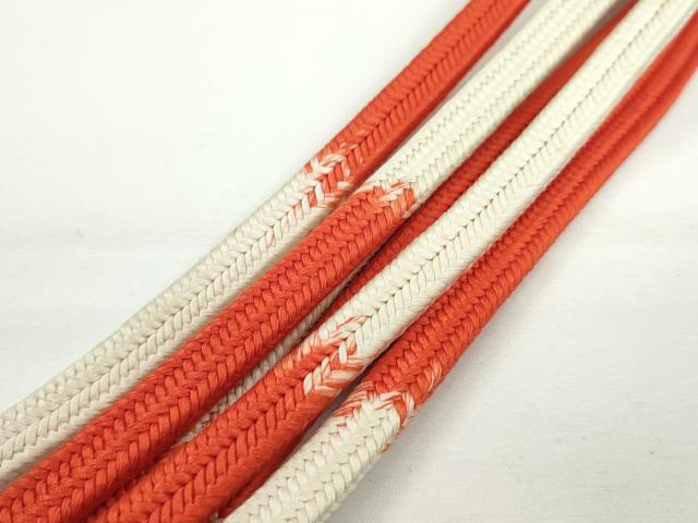 平和屋本店□極上 有職組紐道明 帯締め 冠組 十段 緋色 宮内庁御用