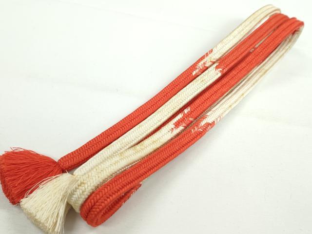 平和屋本店□極上 有職組紐道明 帯締め 冠組 十段 緋色 宮内庁御用