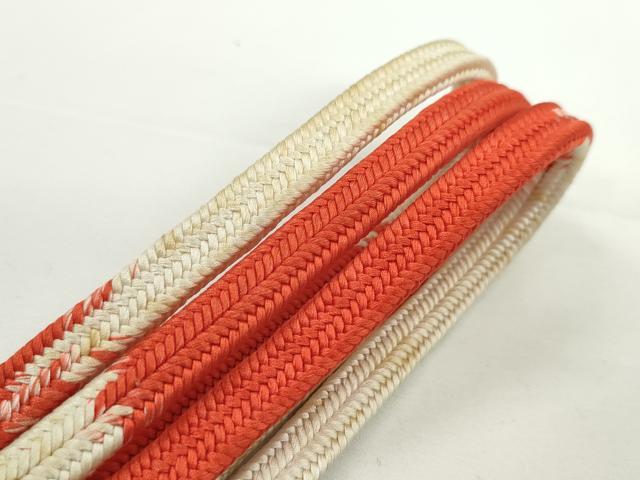 平和屋本店□極上 有職組紐道明 帯締め 冠組 十段 緋色 宮内庁御用