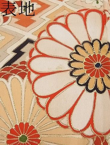 平和屋本店■極上　アンティーク　大正ロマン　振袖　駒刺繍　几帳正倉院花松文　黒地　金彩　逸品　CYAA0505s4 平和屋本店□極上 アンティーク 大正ロマン 振袖 駒刺繍 几帳正倉院花