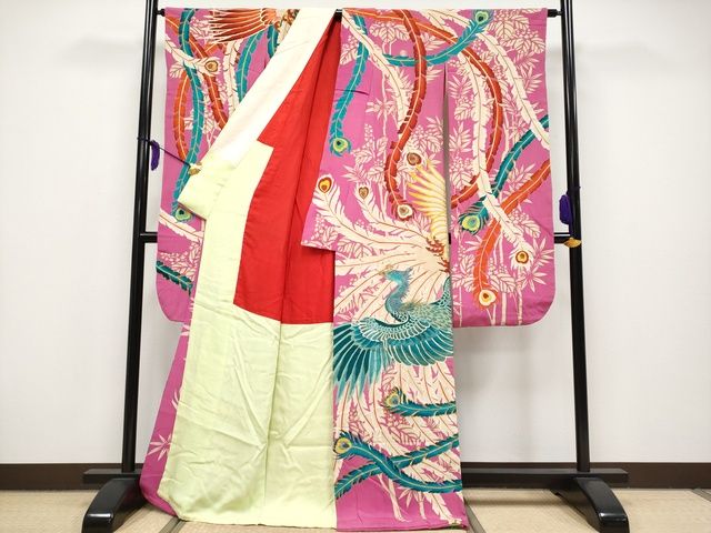 平和屋着物○アンティーク 大正ロマン 振袖 桐 金彩 正絹 逸品 AAAT0529zg