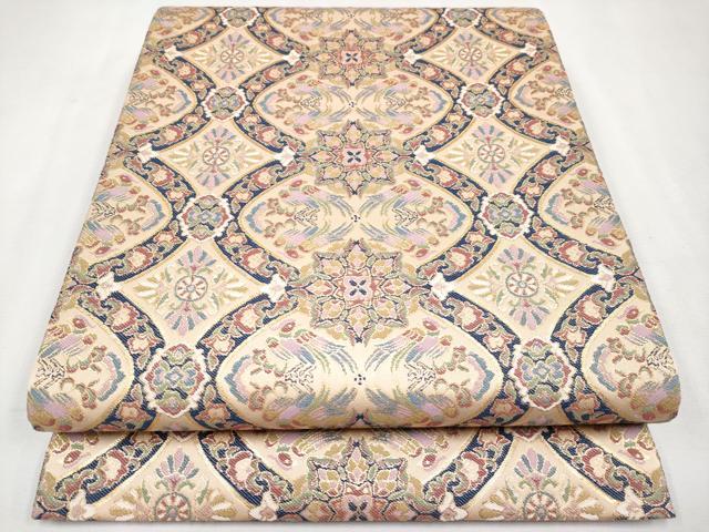 花美人□極上 龍村晋謹製 全通柄袋帯 紅牙瑞錦 逸品