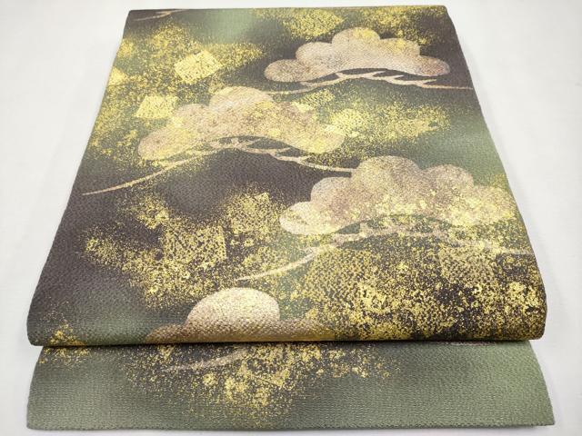 平和屋本店□極上 浦野理一 金彩友禅 九寸名古屋帯 槍梅