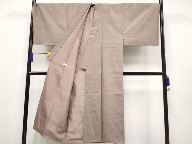 平和屋本店■極上　男性　紬　羽織セット　キングサイズ　着物：白茶色　羽織：胡桃染色　逸品　未使用　CYAA1243s5_1