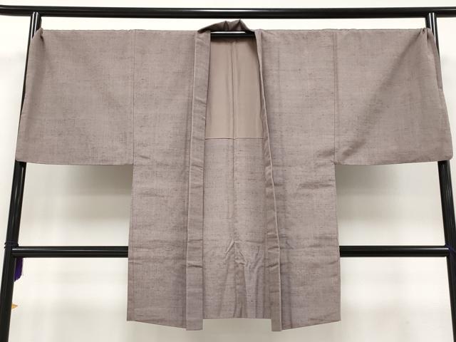 平和屋本店■極上　男性　紬　羽織セット　キングサイズ　着物：白茶色　羽織：胡桃染色　逸品　未使用　CYAA1243s5_6
