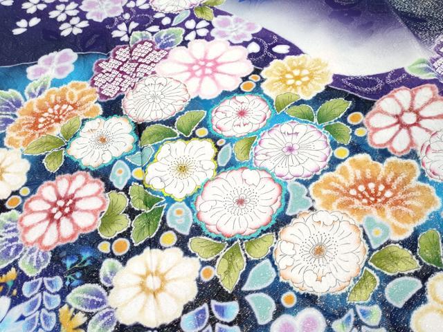 平和屋本店■極上　振袖　辻が花　絞り　暈し染め　金銀通し地　逸品　CYAA1293s5 平和屋本店□極上 振袖 辻が花 絞り 暈し染め 金銀通し地 逸品 CYAA1293s5