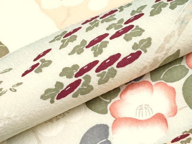 平和屋本店□極上 摺型友禅 京都 多ち花 九寸開き名古屋帯 貝桶花文