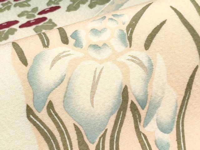 平和屋本店□極上 摺型友禅 京都 多ち花 九寸開き名古屋帯 貝桶花文