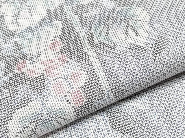 平和屋本店□極上 都喜ヱ門 本場大島紬 白大島 藤白泥 手