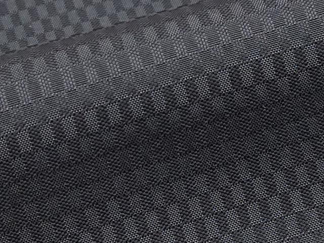 平和屋本店□極上 男性 長羽織 黒紬 キングサイズ 市松綾織 逸品