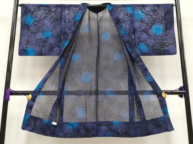 平和屋本店□極上 長羽織 スリーシーズン 塵除 ハーブ草木染 薔薇紋紗