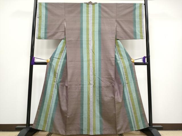 平和屋本店■極上　能州紬　絲藝苑　上島洋山　間道　ますいわ屋扱い　逸品　CYAA3003s5