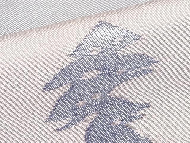 平和屋着物■極上　能州紬　絲藝苑　上島洋山　訪問着　枝松シルエット　薄梅鼠色地　逸品　CYAA2998s5 平和屋着物□極上 能州紬 絲藝苑 上島洋山 訪問着 枝松