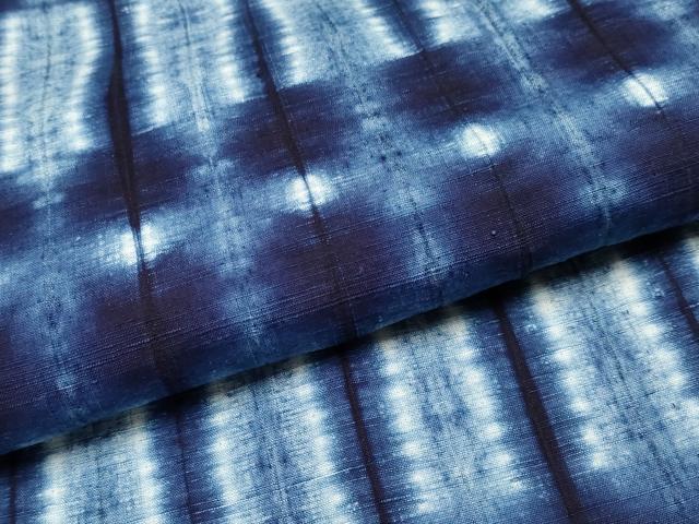 平和屋本店□極上 紬 単衣 折縫い絞り 本藍 逸品 CYAA1544s5
