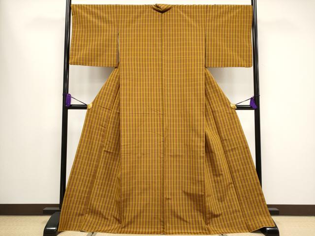 平和屋本店■極上　本場黄八丈　平織　紬　小田急百貨店扱い　逸品　CYAA1573s5 平和屋本店□極上 本場黄八丈 平織 紬 小田急百貨店扱い 逸品