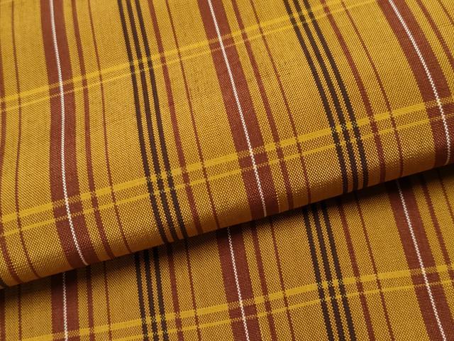 平和屋本店□極上 本場黄八丈 平織 紬 小田急百貨店扱い 逸品