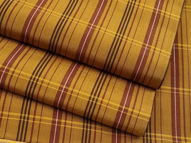 平和屋本店■極上　本場黄八丈　平織　紬　小田急百貨店扱い　逸品　CYAA1573s5