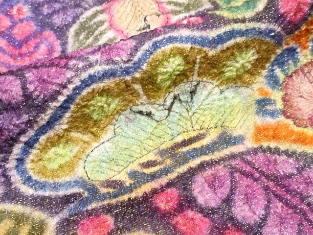 平和屋本店□極上 樋熊哲也 振袖 辻が花 絞り 手描き 金通し地 逸品