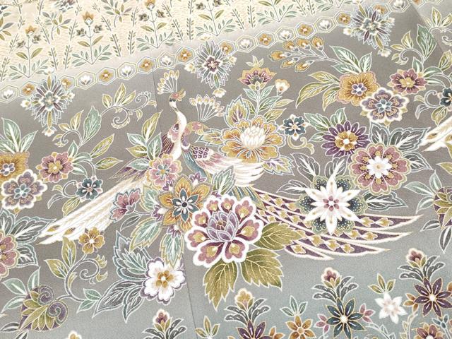 平和屋着物□極上 夏物 訪問着 紗 更紗花文 暈し染め 銀