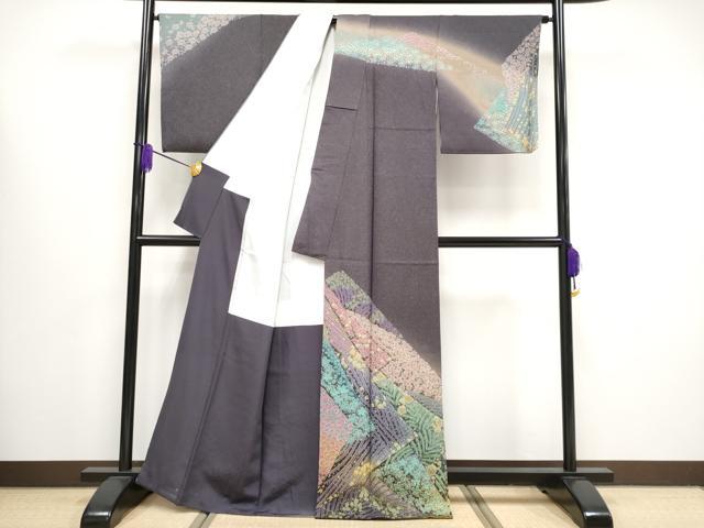 平和屋着物○中国三大刺繍 相良刺繍 訪問着 朧染め 重ね絞り