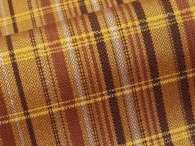 平和屋本店□極上 本場黄八丈 まるまなこ 紬 間道 逸品 DZAA3577kh5