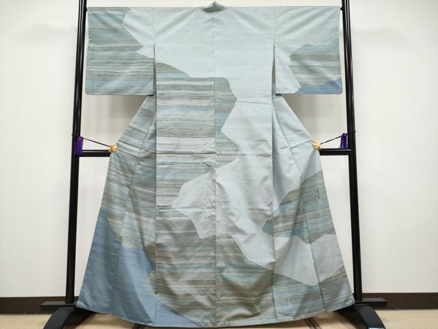 平和屋本店■極上　紅花紬　米沢　訪問着　作家物　切嵌文　逸品　未使用　CYAA1630s5