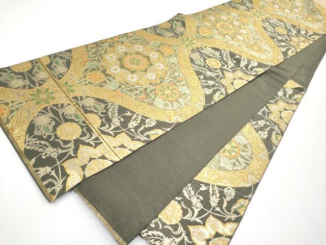 平和屋本店□極上 西陣 川島織物 六通柄 本袋帯 唐織 草花文