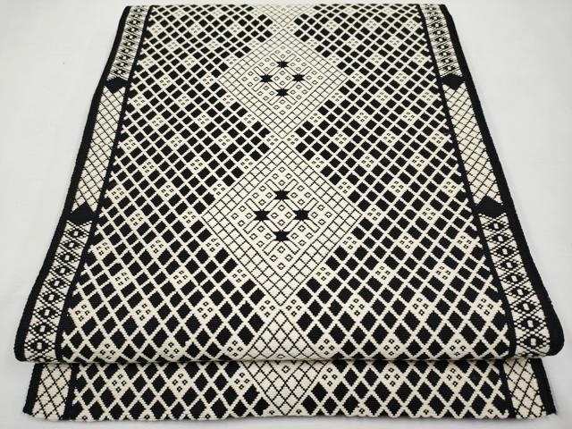 こぎん刺し 八寸名古屋帯 菱文 花文 希少品