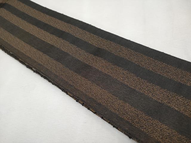 平和屋本店□極上 男性 両面 角帯 格子柄 黒地 金銀糸 CYAA1713s5