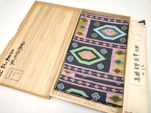 平和屋本店■極上　西陣 白綾苑大庭　青山みとも　六通柄袋帯　唐織　貝紫　染織研究家 吉見逸朗　金糸　たとう紙・共箱付 逸品 CYAA1718s5