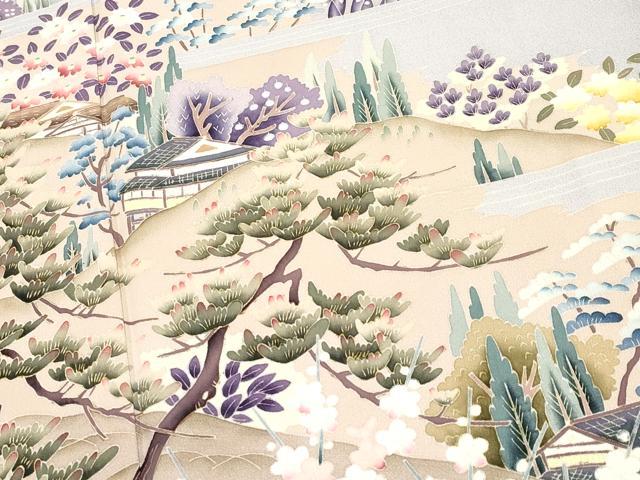 平和屋着物○本加賀友禅作家 小田美知代 訪問着 風景花文 暈