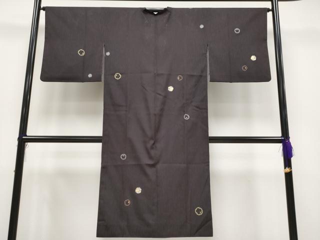 平和屋本店□極上 道中着 ロング丈 リバーシブル 紋紗 雪輪文 金銀彩