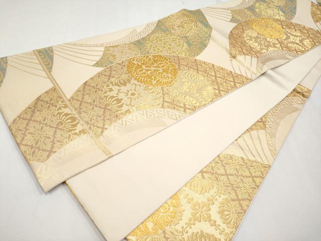 平和屋本店□極上 西陣 川島織物 六通柄 本袋帯 花鳥唐草丸文