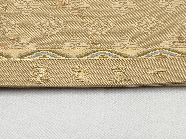 平和屋本店□最高級 龍村平蔵製 太鼓柄 本袋帯 一重唐草 金