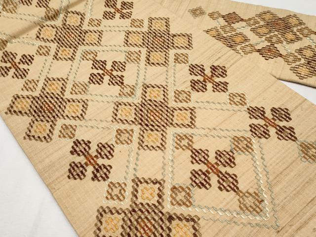 琉球花織 玉一織物 名古屋帯 証紙有り 琉球花織 玉一織物 名古屋帯