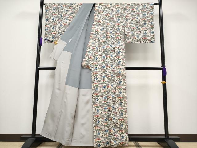 平和屋着物○上質な小紋 麻の葉花丸文 正絹 逸品 DAAR0118yyy 2025年