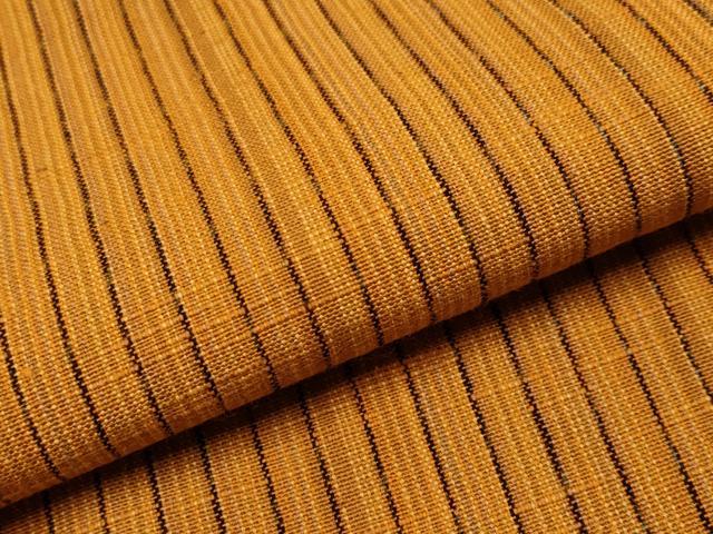 平和屋本店□極上 久留米絣 単衣 下川強臓作 縞 綿 証紙