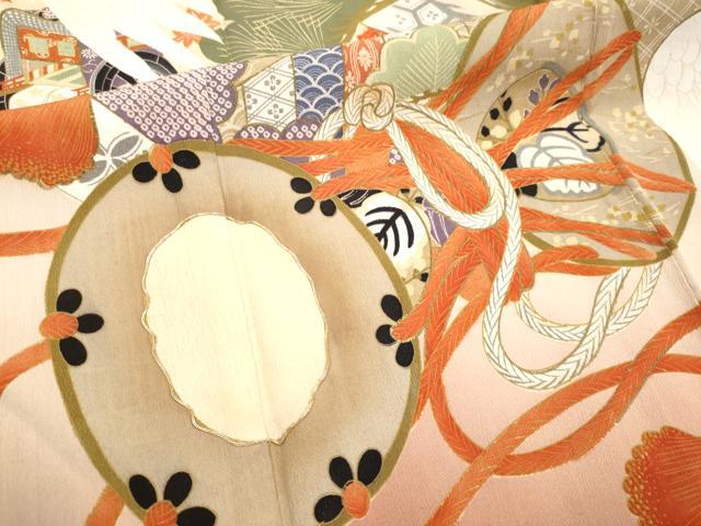 平和屋本店□極上 アンティーク 大正ロマン 中国三大刺繍 相良刺繍 振袖 駒