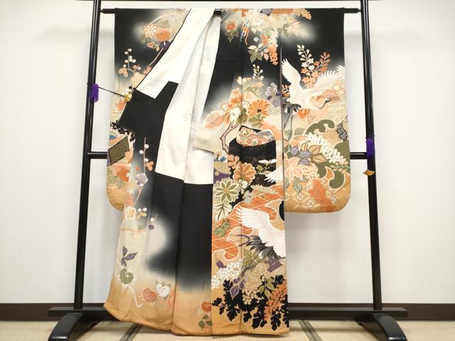 正絹 半幅帯 縮緬地 紫織庵謹製 大正ロマン風 ヒールと帽子 逸品 珍品 平和屋着物○アンティーク 大正ロマン 総刺繍 九寸名古屋帯 花鼓