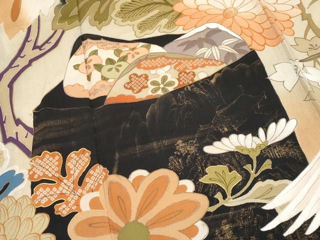 平和屋本店□極上 アンティーク 大正ロマン 振袖 駒刺繍 手描き