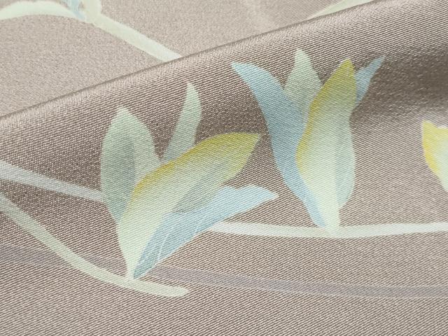 平和屋本店■極上　京加賀糸目友禅作家　山崎巌　訪問着　木蓮　胡桃染色地　逸品　CYAA1870s5 平和屋本店□極上 京加賀糸目友禅作家 山崎巌 訪問着 木蓮 胡桃