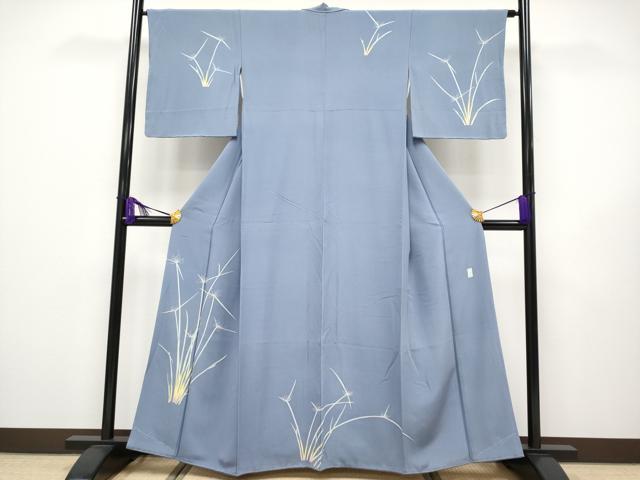 平和屋2■極上　本加賀友禅作家　由水煌人　訪問着　草花文　利休茶色地　そごう百貨店扱い　逸品　未使用　DZAA0835kh4 平和屋本店□極上 本加賀友禅作家 由水煌人 訪問着 草花文 西武百貨店