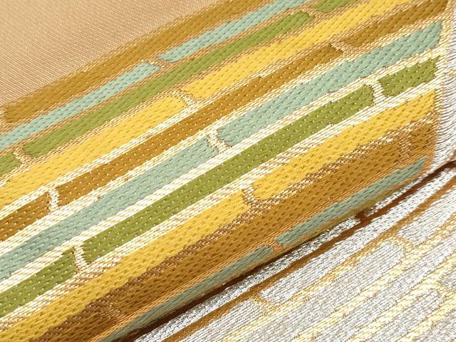 平和屋本店□極上 龍村晋謹製 全通柄袋帯 唐織 若竹結文