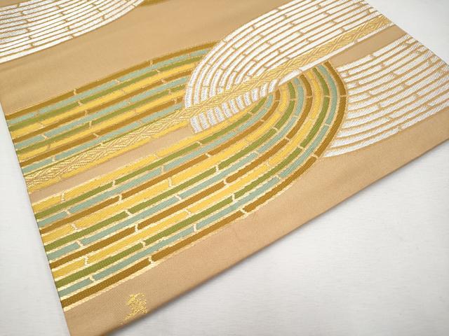 平和屋本店□極上 龍村晋謹製 全通柄袋帯 唐織 若竹結文