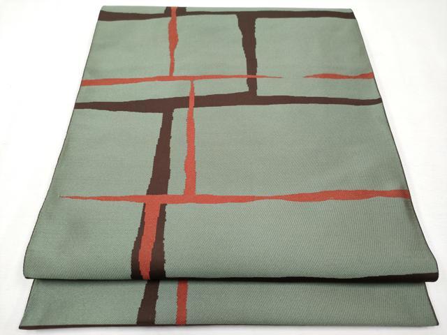 平和屋本店■極上　西陣　川島織物　六通柄袋帯　格子柄　証紙付き　逸品　未使用　CYAA1916s5