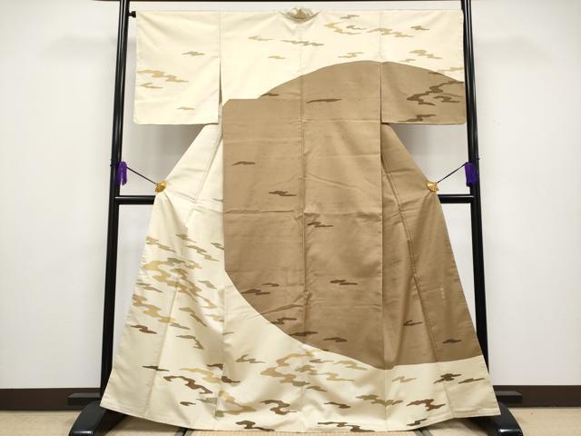 平和屋本店■極上　石川県指定無形文化財　牛首紬　白山工房　手織り　訪問着　霞文　逸品　未使用　CYAA1935s5