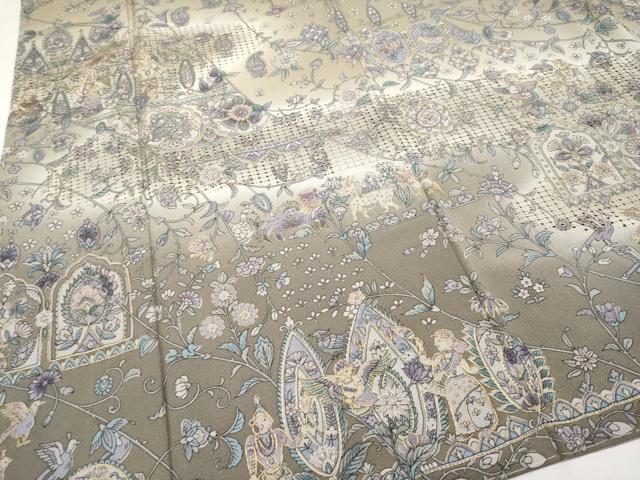 平和屋本店□極上 中国三大刺繍 スワトウ刺繍 訪問着 エジプト壁画文様